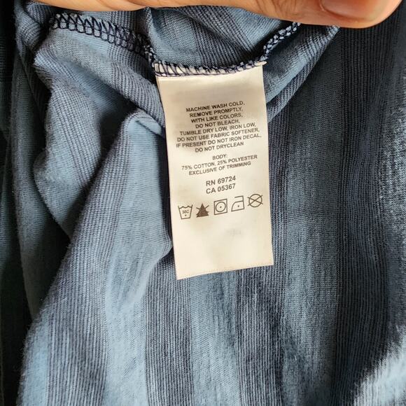 Columbia Men's Medium Blue Striped Polo Hiking Shirt - Picture 5 of 6